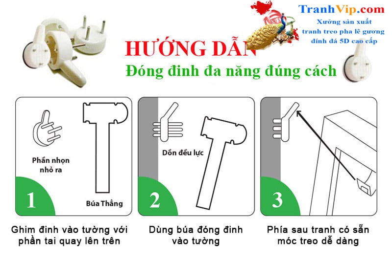 Hướng dẫn treo tranh đinh 3 chân