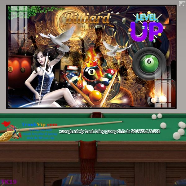 tranh trang guong trang tri quan bida billiards bi a co gai goi cam tk19